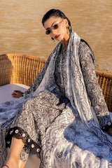 3 Piece Unstitched Embroidered Printed Lawn Suit B-52019