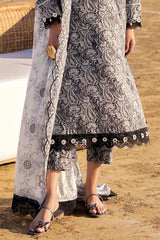 3 Piece Unstitched Embroidered Printed Lawn Suit B-52019