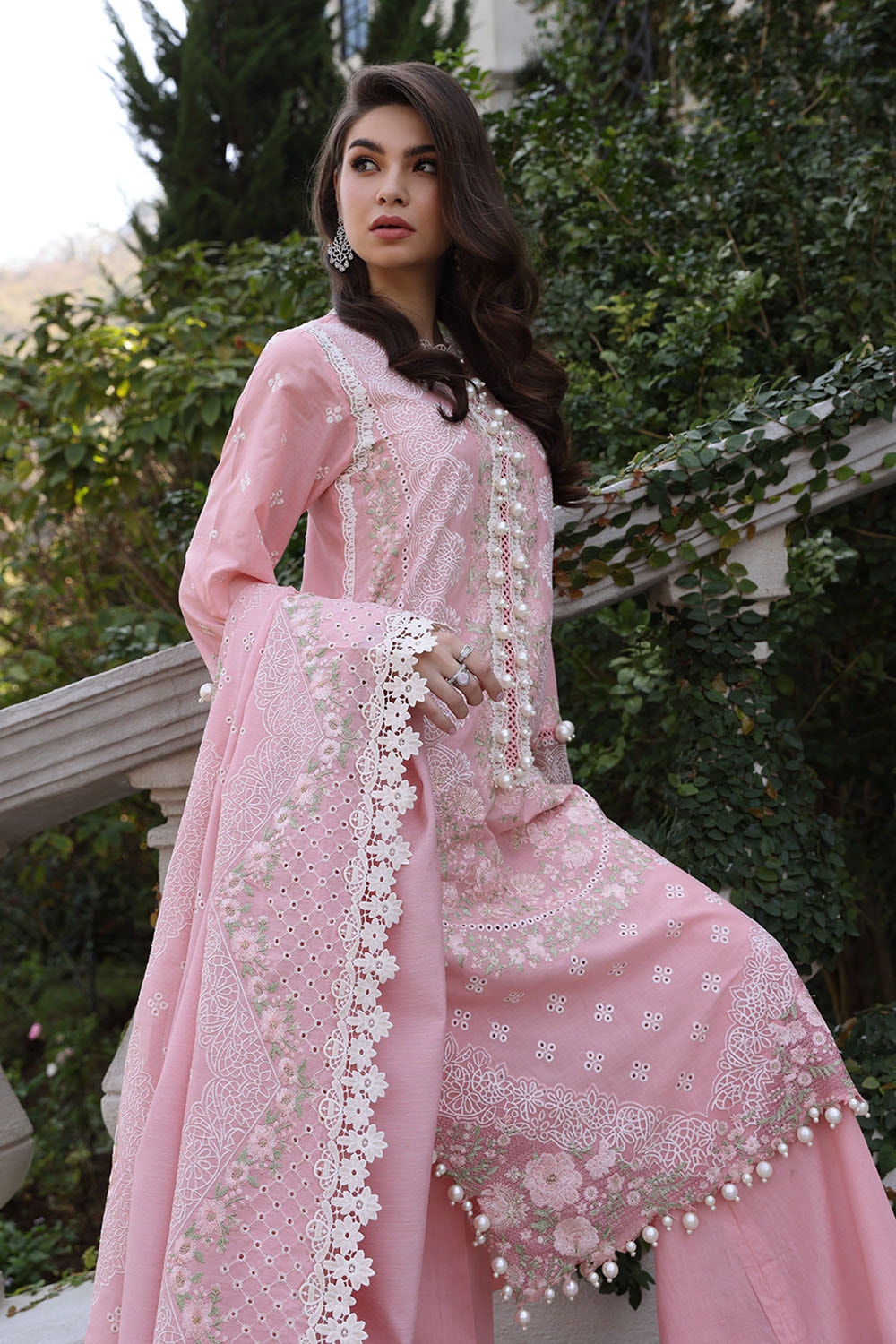3 Piece Unstitched Embroidered Lawn Suit with Embroidered Paper Cotton Dupatta PM-52011