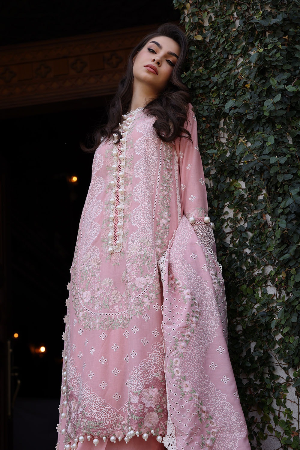 3 Piece Unstitched Embroidered Lawn Suit with Embroidered Paper Cotton Dupatta PM-52011