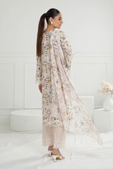 3 Piece Unstitched Embroidered Printed Lawn Suit with Embroidered Printed Chiffon Dupatta PR-52001