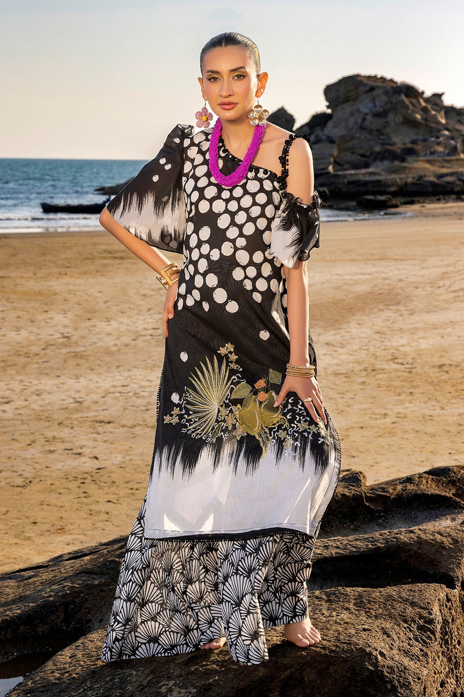 2 Piece Unstitched Embroidered Printed Lawn Suit