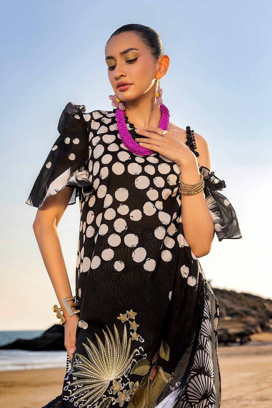2 Piece Unstitched Embroidered Printed Lawn Suit