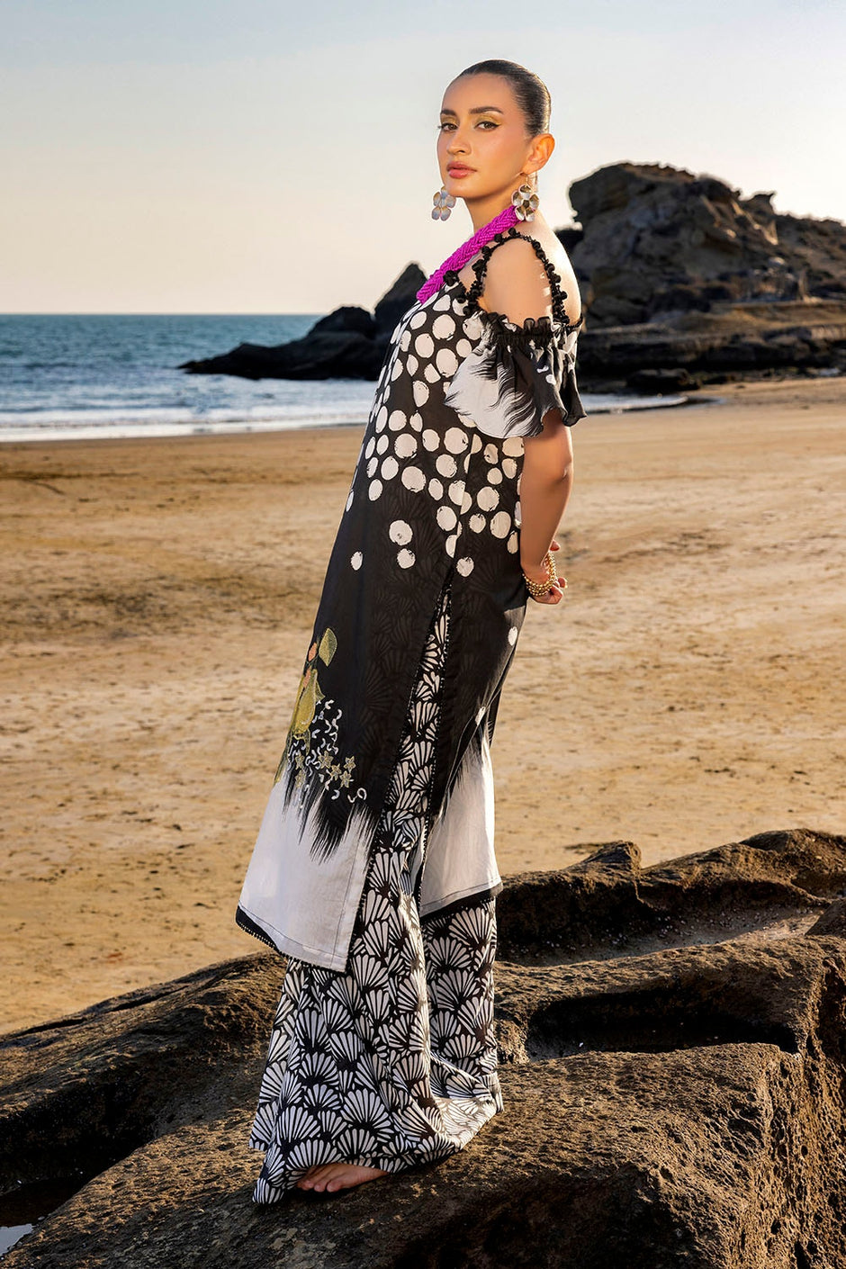 2 Piece Unstitched Embroidered Printed Lawn Suit