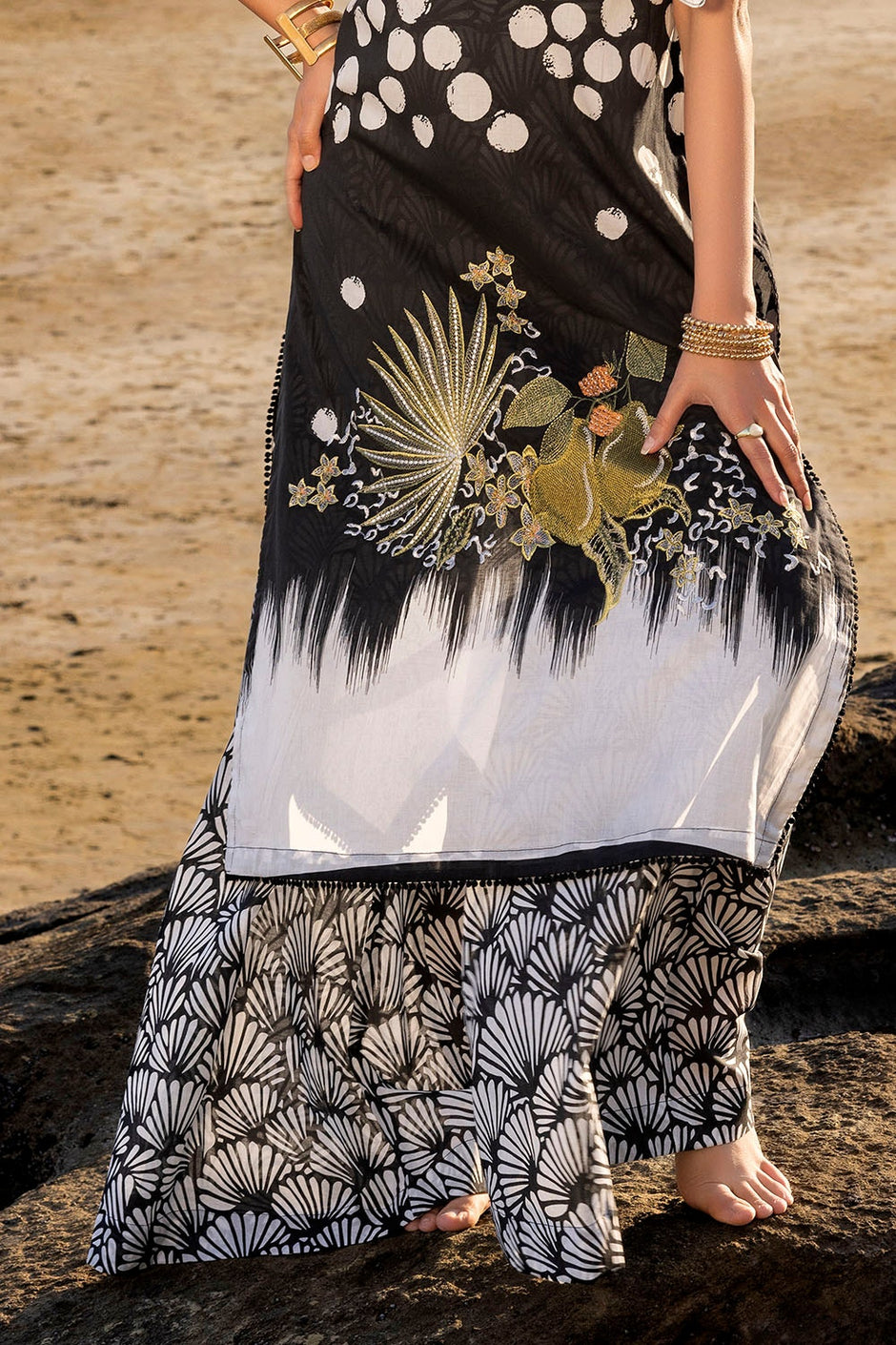 2 Piece Unstitched Embroidered Printed Lawn Suit