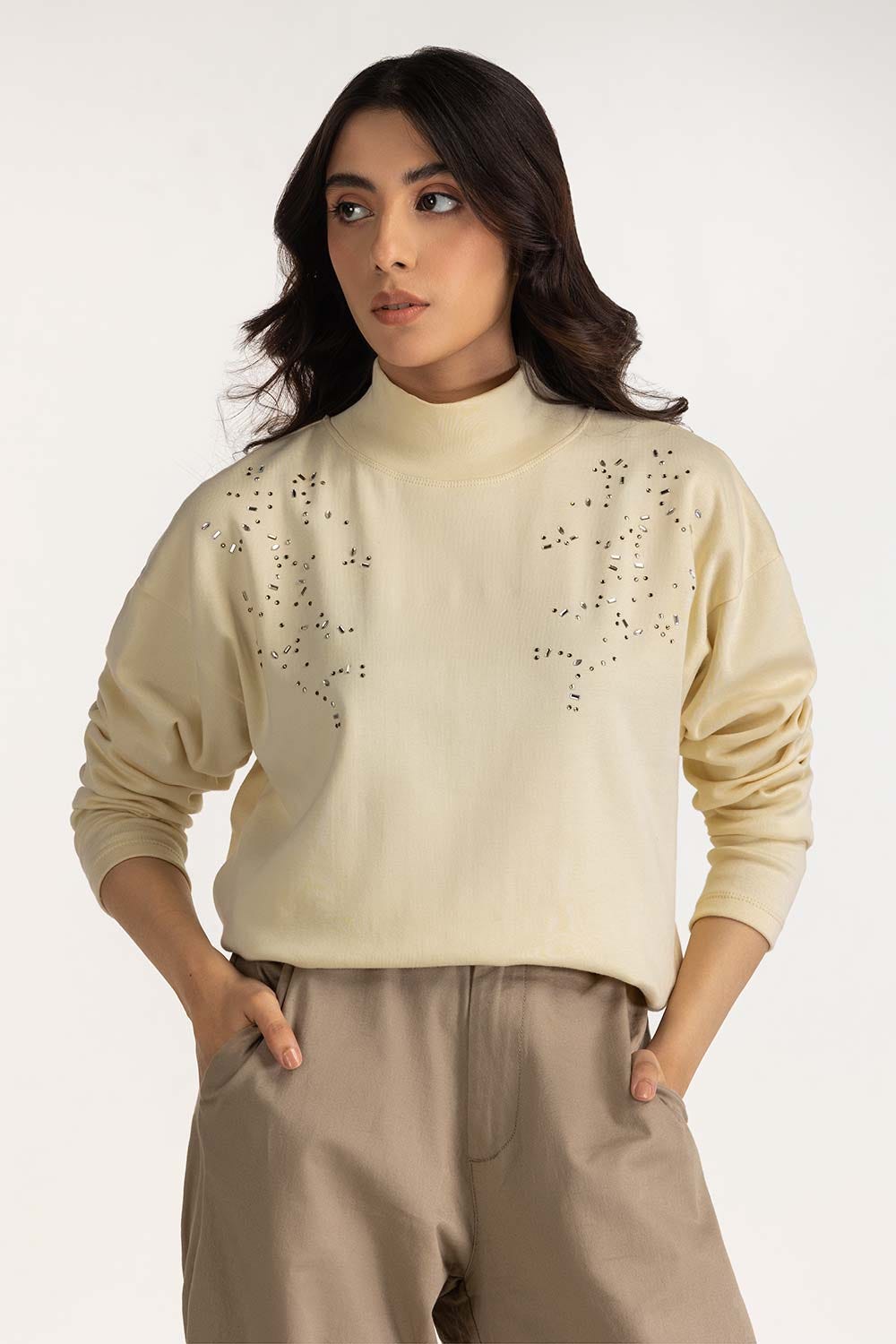 Embellished Loose Fit Tee WM-KTP-WS24-015