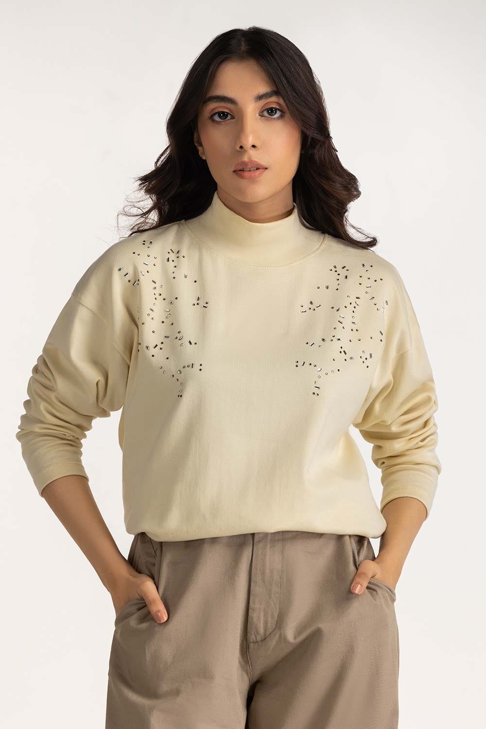 Embellished Loose Fit Tee WM-KTP-WS24-015