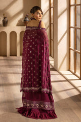 3 Piece Unstitched Embroidered Chiffon Suit with Embroidered Chiffon Dupatta LE-52014