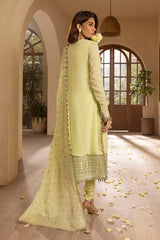 3 Piece Unstitched Embroidered Chiffon Suit with Embroidered Chiffon Dupatta LE-52003