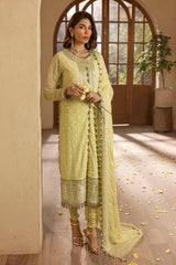 3 Piece Unstitched Embroidered Chiffon Suit with Embroidered Chiffon Dupatta LE-52003