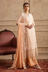 3 Piece Unstitched Embroidered Chiffon Suit with Embroidered Chiffon Dupatta LE-52024