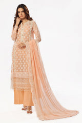 3 Piece Unstitched Embroidered Chiffon Suit with Embroidered Chiffon Dupatta LE-52024