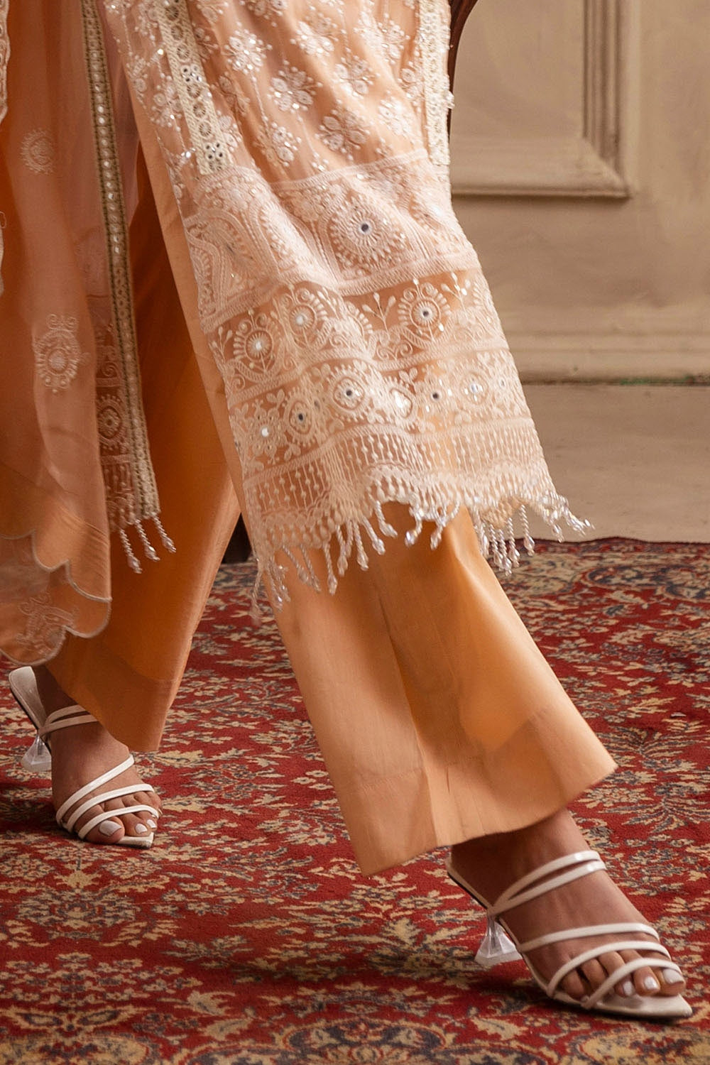 3 Piece Unstitched Embroidered Chiffon Suit with Embroidered Chiffon Dupatta