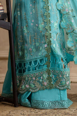 3 Piece Unstitched Embroidered Chiffon Suit with Embroidered Chiffon Dupatta LE-52005