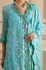3 Piece Unstitched Embroidered Chiffon Suit with Embroidered Chiffon Dupatta LE-52005