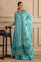 3 Piece Unstitched Embroidered Chiffon Suit with Embroidered Chiffon Dupatta LE-52005