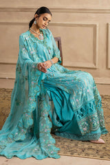 3 Piece Unstitched Embroidered Chiffon Suit with Embroidered Chiffon Dupatta LE-52005