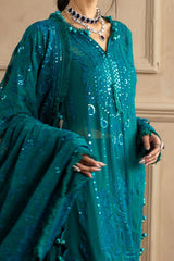 3 Piece Unstitched Embroidered Chiffon Suit with Embroidered Chiffon Dupatta LE-52017