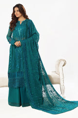 3 Piece Unstitched Embroidered Chiffon Suit with Embroidered Chiffon Dupatta LE-52017