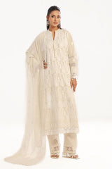 3 Piece Unstitched Embroidered Lawn Suit with Embroidered Chiffon Dupatta PM-52055
