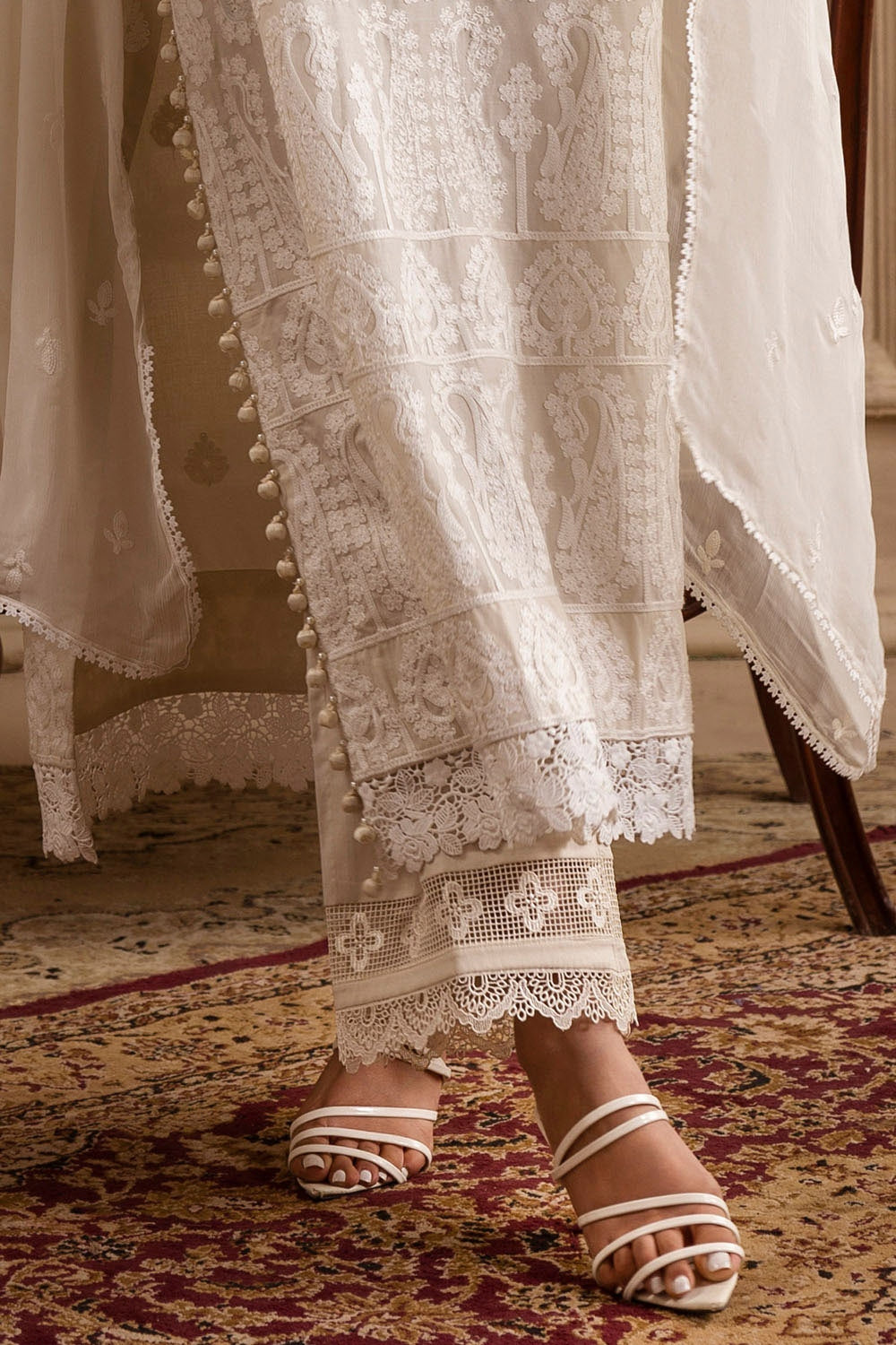 3 Piece Unstitched Embroidered Lawn Suit with Embroidered Chiffon Dupatta PM-52055