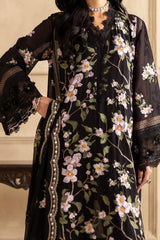 3 Piece Unstitched Embroidered Swiss Voile Suit with Embroidered Chiffon Dupatta LSV-52008