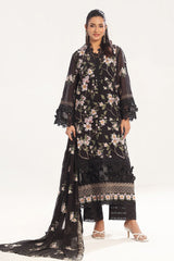 3 Piece Unstitched Embroidered Swiss Voile Suit with Embroidered Chiffon Dupatta LSV-52008