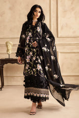 3 Piece Unstitched Embroidered Swiss Voile Suit with Embroidered Chiffon Dupatta LSV-52008