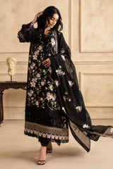 3 Piece Unstitched Embroidered Swiss Voile Suit with Embroidered Chiffon Dupatta LSV-52008