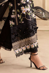 3 Piece Unstitched Embroidered Swiss Voile Suit with Embroidered Chiffon Dupatta LSV-52008