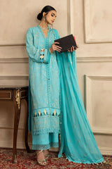 3 Piece Unstitched Embroidered Swiss Voile Suit with Embroidered Chiffon Dupatta LSV-52005