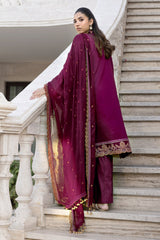 3 Piece Unstitched Embroidered Lawn Suit with Embroidered Chiffon Dupatta FE-52100