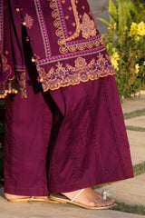 3 Piece Unstitched Embroidered Lawn Suit with Embroidered Chiffon Dupatta FE-52100