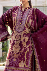 3 Piece Unstitched Embroidered Lawn Suit with Embroidered Chiffon Dupatta FE-52100