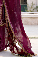 3 Piece Unstitched Embroidered Lawn Suit with Embroidered Chiffon Dupatta FE-52100