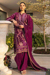 3 Piece Unstitched Embroidered Lawn Suit with Embroidered Chiffon Dupatta FE-52100