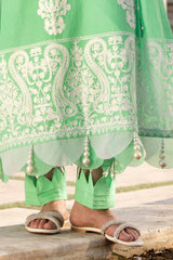 3 Piece Unstitched Embroidered Lawn Suit with Embroidered Chiffon Dupatta FE-52101