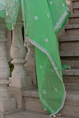 3 Piece Unstitched Embroidered Lawn Suit with Embroidered Chiffon Dupatta FE-52101