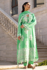 3 Piece Unstitched Embroidered Lawn Suit with Embroidered Chiffon Dupatta FE-52101