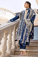 3 Piece Unstitched Embroidered Lawn Suit with Embroidered Chiffon Dupatta FE-52102