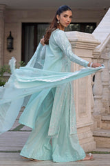 3 Piece Unstitched Embroidered Lawn Suit with Embroidered Chiffon Dupatta FE-52103