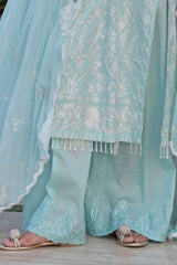 3 Piece Unstitched Embroidered Lawn Suit with Embroidered Chiffon Dupatta FE-52103