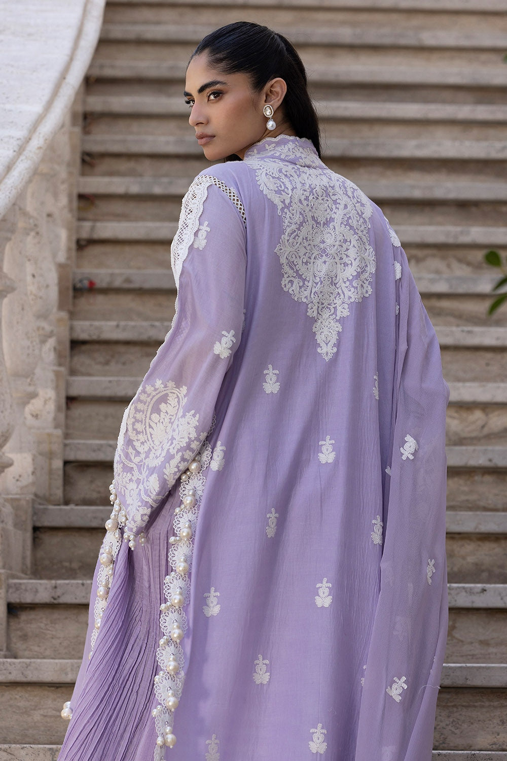 3 Piece Unstitched Embroidered Lawn Suit with Embroidered Chiffon Dupatta FE-52108