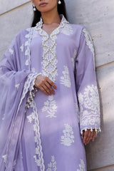 3 Piece Unstitched Embroidered Lawn Suit with Embroidered Chiffon Dupatta FE-52108