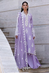 3 Piece Unstitched Embroidered Lawn Suit with Embroidered Chiffon Dupatta FE-52108
