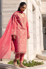 3 Piece Unstitched Embroidered Lawn Suit with Embroidered Chiffon Dupatta FE-52148