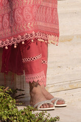 3 Piece Unstitched Embroidered Lawn Suit with Embroidered Chiffon Dupatta FE-52148