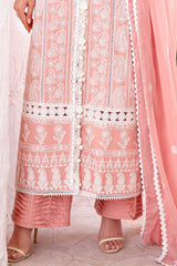 3 Piece Unstitched Embroidered Lawn Suit with Embroidered Chiffon Dupatta FE-52133