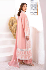 3 Piece Unstitched Embroidered Lawn Suit with Embroidered Chiffon Dupatta FE-52133