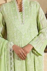 3 Piece Unstitched Embroidered Lawn suit with Embroidered Chiffon Dupatta PM-52058